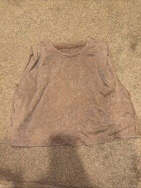 Washed Taupe Sleeveless Muscle Tank